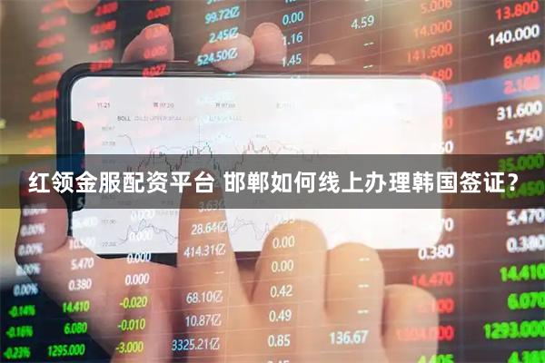 红领金服配资平台 邯郸如何线上办理韩国签证?